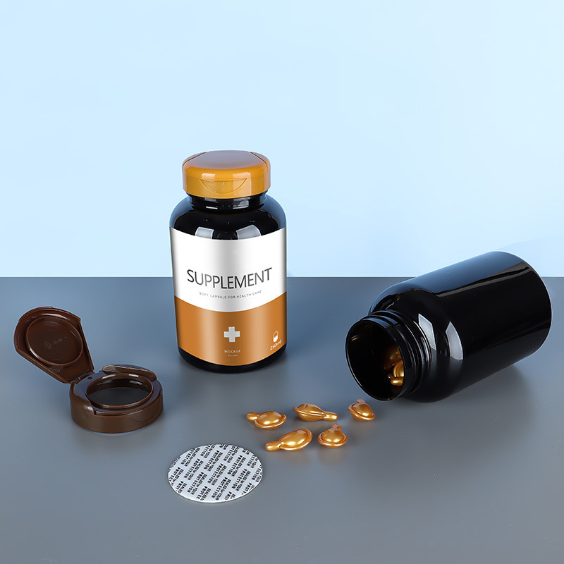 200cc 500cc Wide Mouth Flip Cap Bottle in Pink for Customized Private Label PET Vitamin Pill or Chocolate Packaging