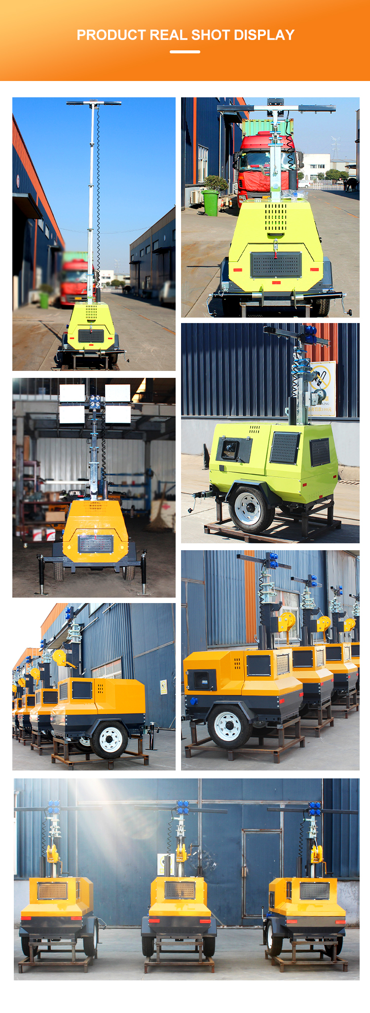 4*400w Floodlight Construction Lighting Towers with 4000-Hour Working Lifetime