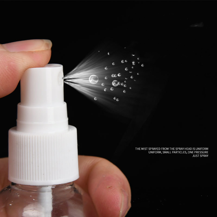 60ML 100ML Round Shape Small PET Plastic Spray Bottle l 50ml cosmetic PET clear Hand Wash Sanitizer spray bottle