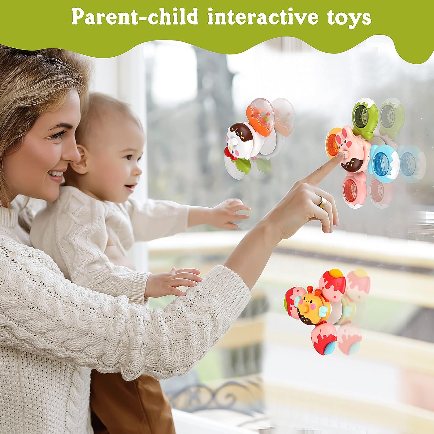Gender-Neutral Baby Bath Spinner Toy for 2-4 Years Old Rotating and Detachable Sensory Gift