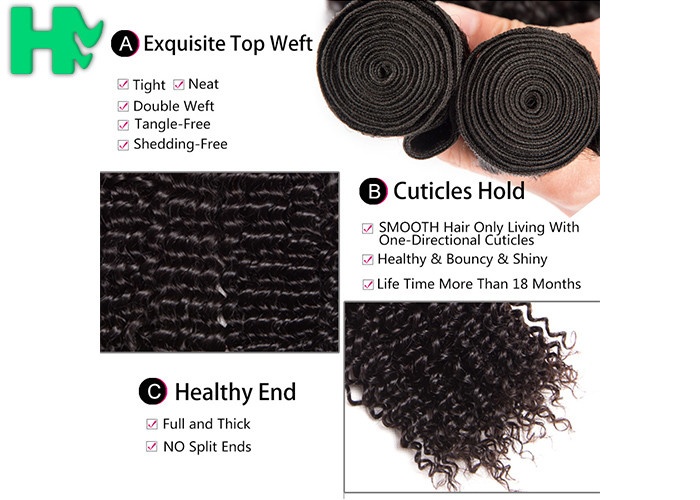 Kinky Curly Natural Human Hair Extensions , 100% Virgin Unprocessed Remy Hair