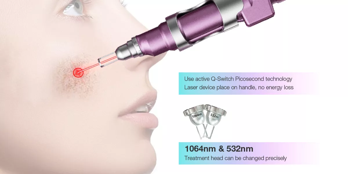 Picosecond Tattoo Removal Pigment Removal 1064nm 532nm tattoo removal machine nd yag laser picosecond laser machine