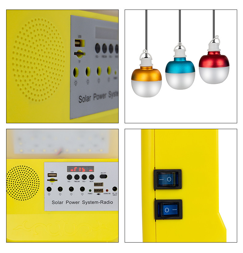 Global Sunrise 8000mah Solar Home Lighting System With Radio FM MP3