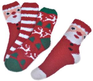China Polyester plush therapy foot spa socks Christmas theme Winter wholesale