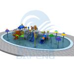 Outdoor Water Amusement Park Playground Set Kids Fiberglass Slide Group