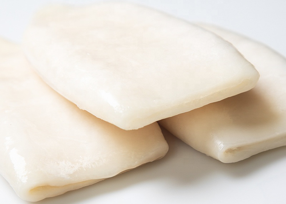 squid tubes with EU standard IQF wing off chemical off white color no additives forzen squid rings