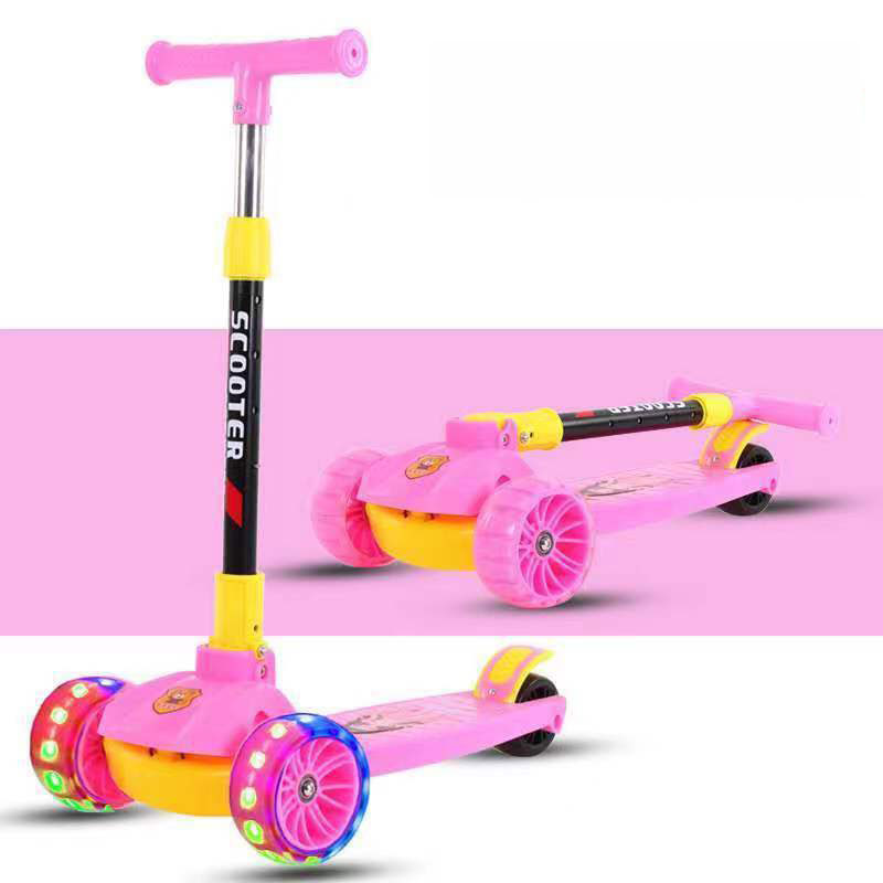 Unisex Height Adjustable Scooter for Kids Ages 4-6Y Collapsible and Portable Max Load 200 LBS