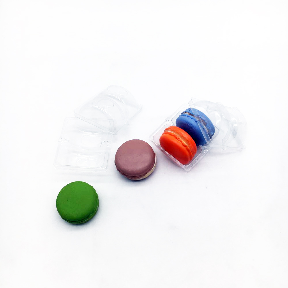 PVC/PET macaron candy cookie packaging 2 cells blister tray