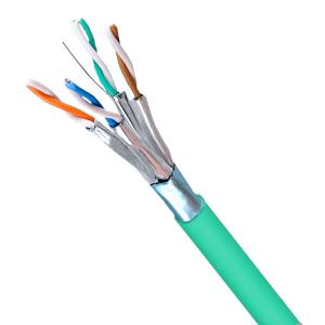 China Network 23AWG 550MHz FFTP CAT6A Cable 1000FT With Green PVC Jacket wholesale