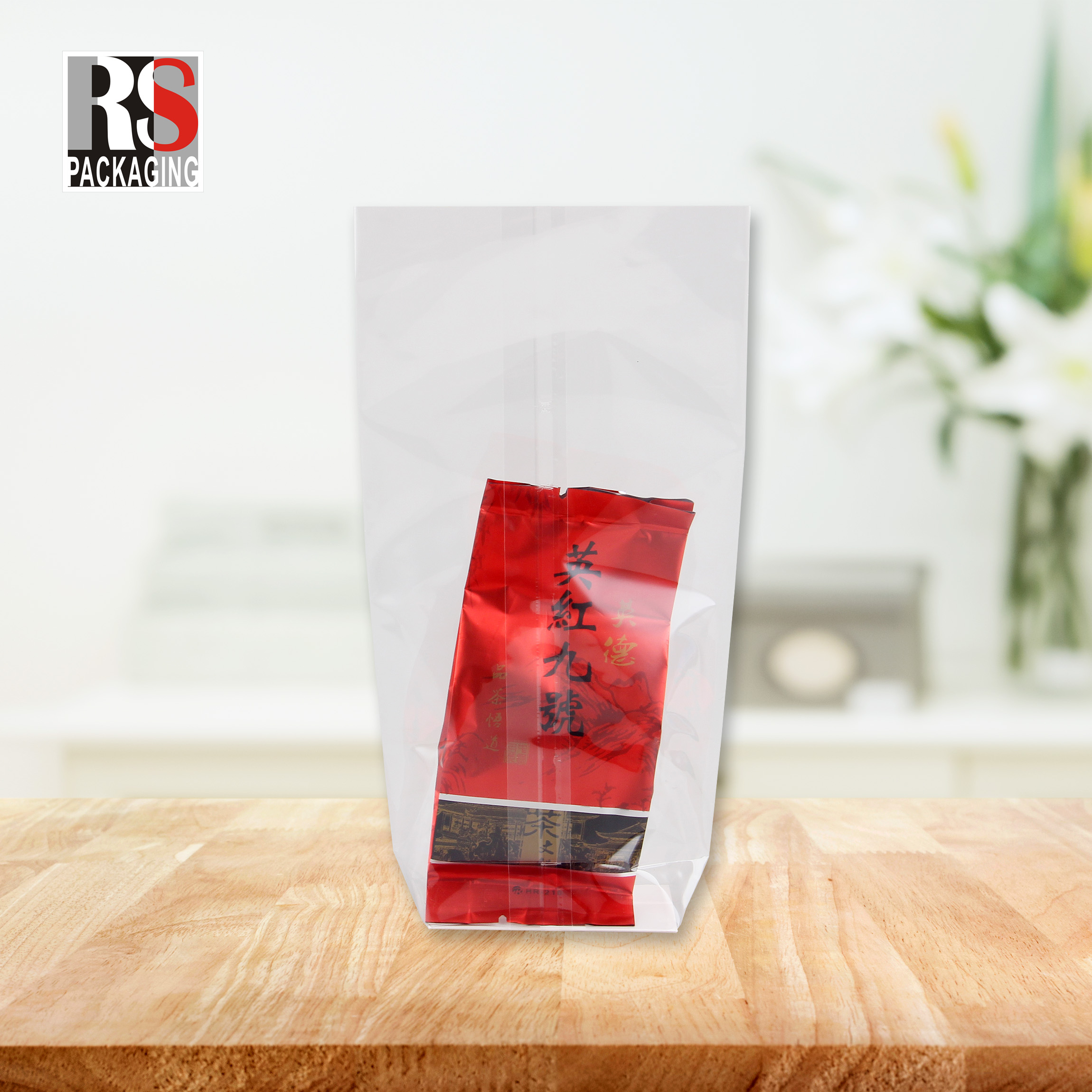 12x8x25cm Plastic Square Bottom Food Bag For Popcorn In Clear Or Customized Colors