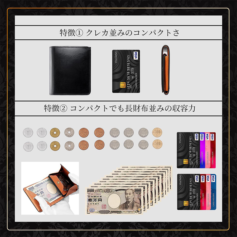 Practical Genuine Leather Bifold Wallet for Lightweight Storage and Fashionable Style