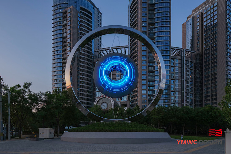 Stainless Steel Large Photoelectric Interactive Device for City Park Sculpture Square