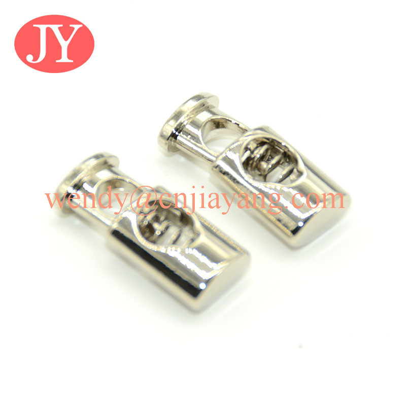 jiayang Supply different shaped metal rope cord lock rope end stopper rope toggle