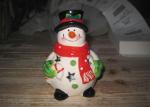 Strong Dolomite Snowman Tealight Holder , Ceramic Christmas Candle Holders