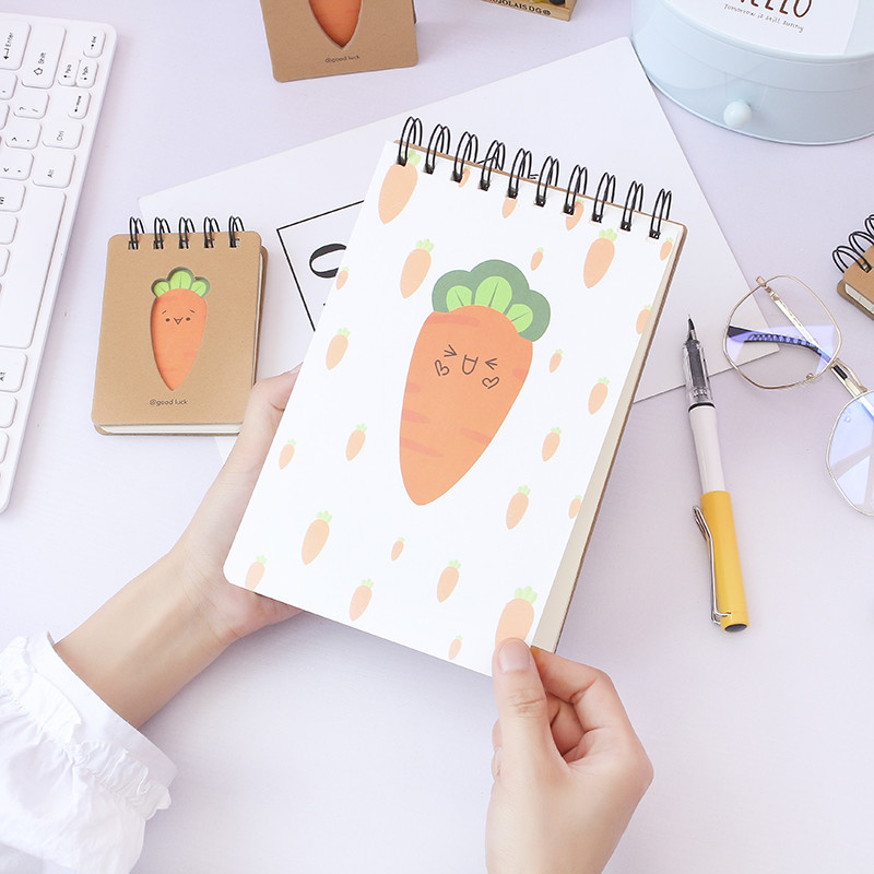 80 Sheets Cute Coil Bound Notebook , Mini Size Spiral Bound Journal For Office / School
