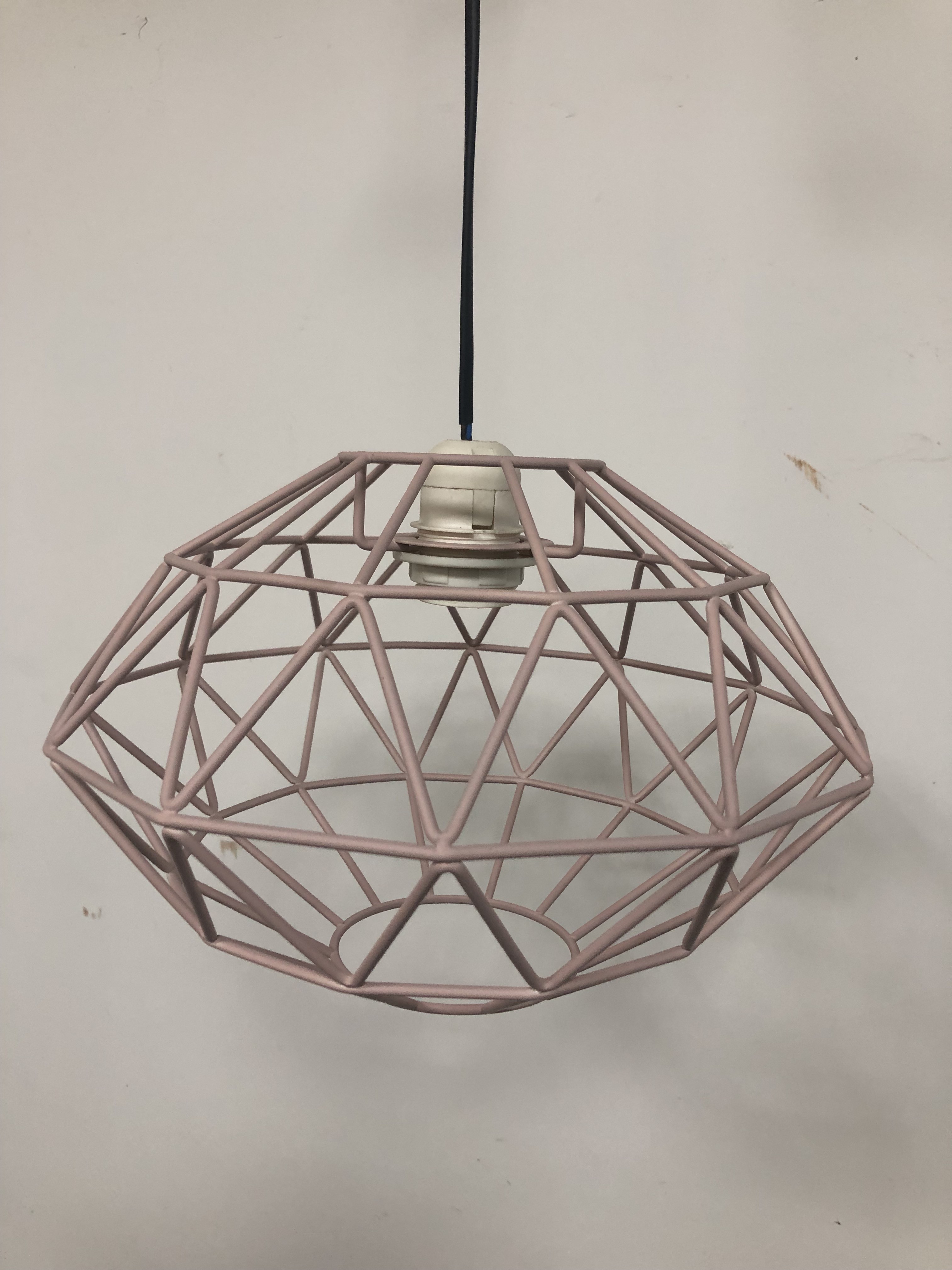 Black PVC Metal Cage Light Shade 300*200MM E14 E27 Easy Fit Pendant