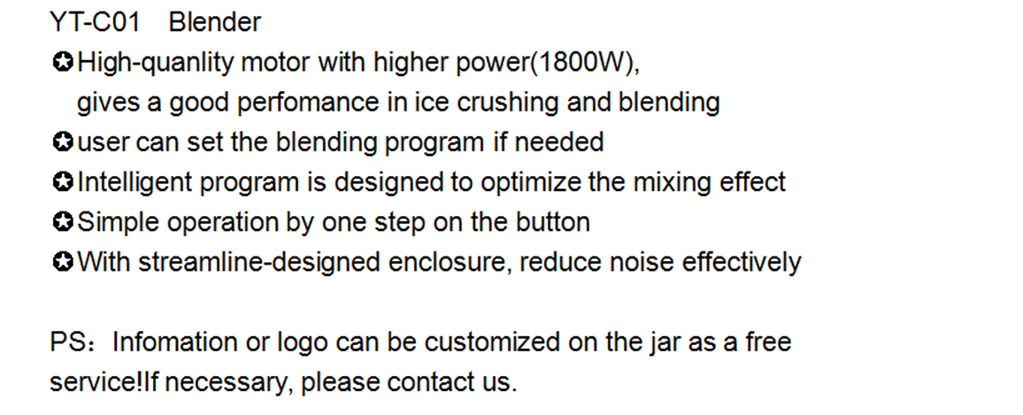 Multifunctional Electric Professional Design Small Used Blenders for Kitchen Appliances