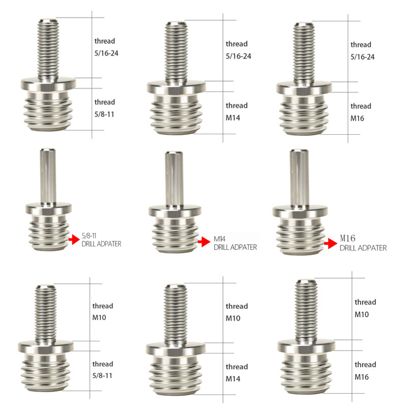 M10 M16 5/8-11 Threaded Drill Adapter For Car Detailing And Polishing
