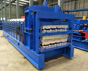 China Three Layer 0.3mm Roof Sheet Forming Machine Plc wholesale