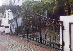 China Contemporary Wrought Iron Doors Powder Coated Surface For Residential House wholesale