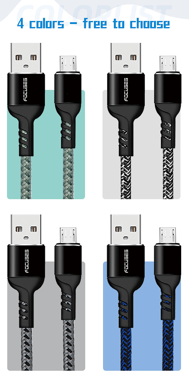 10ft Micro USB Data Transfer Cable Premium Nylon Braided For Samsung