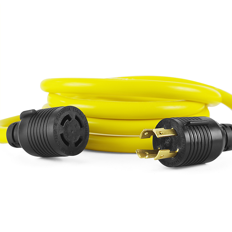 L14-20R Generator Extension Cord Heavy Duty Generator Locking Power Cord 10FT Black Conductor Bared stranded cooper