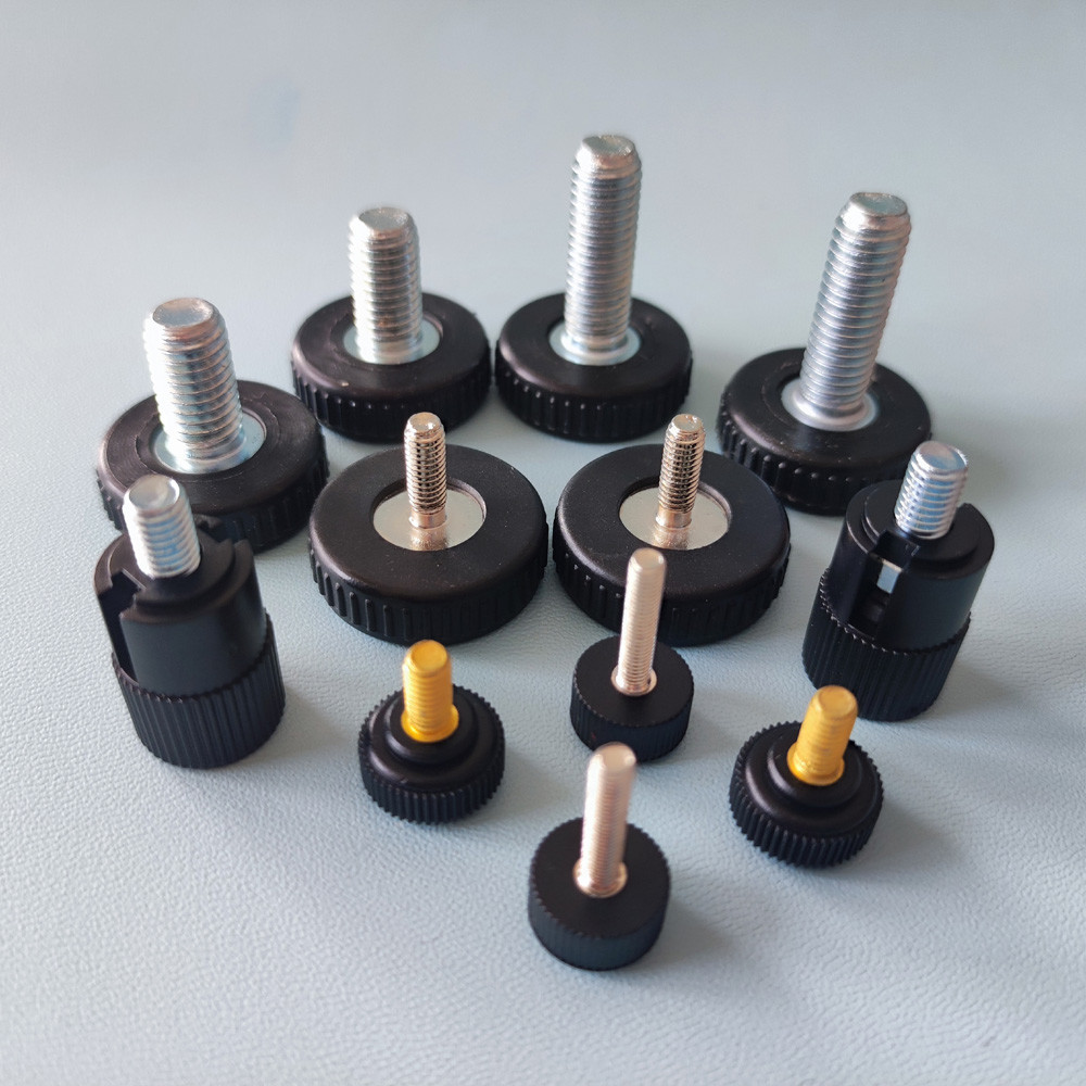 M8X25mm Flat Knurled Thumb Screws Brass PA66 Plain Finish DIN ANSI JIS Standard