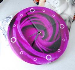 China Personalised Purple Flower Contemporary Wall Clocks LY-009 wholesale