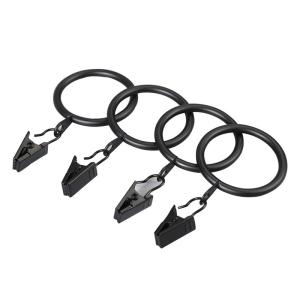 China Curtains Hanging Iron Metal 35mm Curtain Rod Rings With Clips wholesale