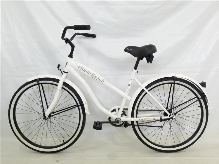 Cheap fashion style white color OEM steel frame 26" 2.125 beach cruiser for lady for sale