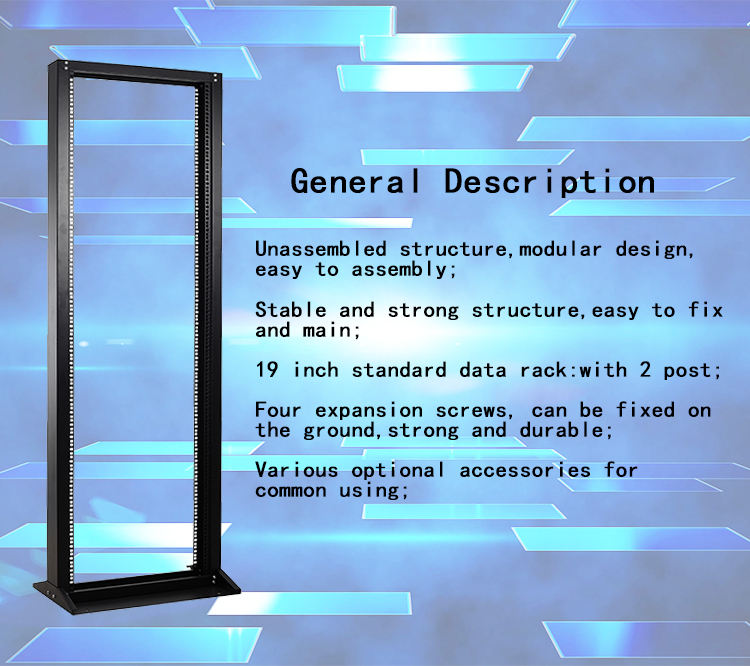 LE Cold Rolled Steel Network Server 2 Post Open Rack