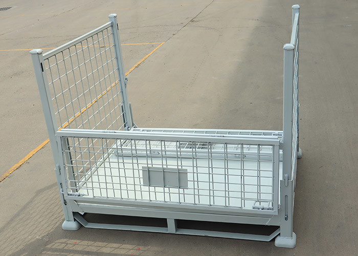 Practical Wire Mesh Pallet Cage Stackable Steel Stillages For Logistics