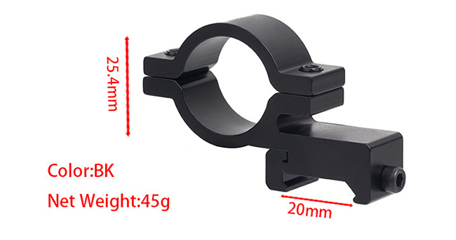 Aluminum Alloy Scope Mount Base / 25.4mm Picatinny Flashlight Rail Mount For Outdoor Hunting