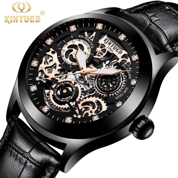 KINYUED new design automatic watch movement stainless steel mechanical watch