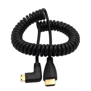 China HDMI to Mini HDMI 1.4v right angle 90 degree spring cable wholesale