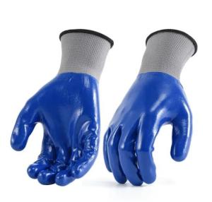 China OEM Fully Dipped Nitrile Gloves Polyester Nylon 25cm 26cm Water Resistant Work Gloves wholesale