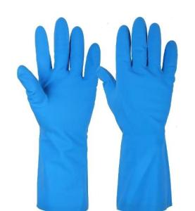 China 13 Mil Blue Nitrile Glove Household Cleaning Chemical Resistant Gloves wholesale