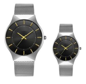 China 44mm 36mm Couple Watches Quartz Goldtone Silvertone Male Female Set wholesale