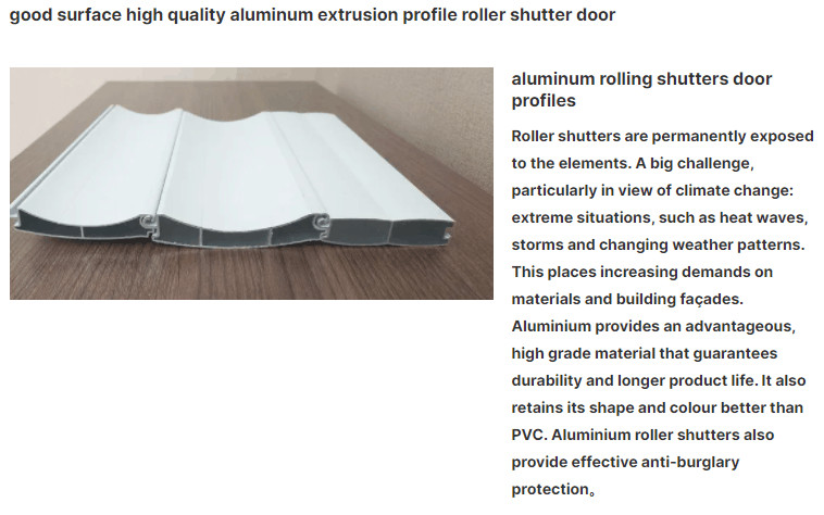 5.8-6.0M Aluminum Extrusion Parts Roller Shutter Door 6063 6061 6005 6060