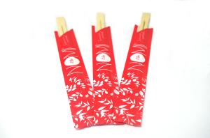 China Paper Wrapped 23CM Disposable Bamboo Chopsticks With Customized Logo wholesale