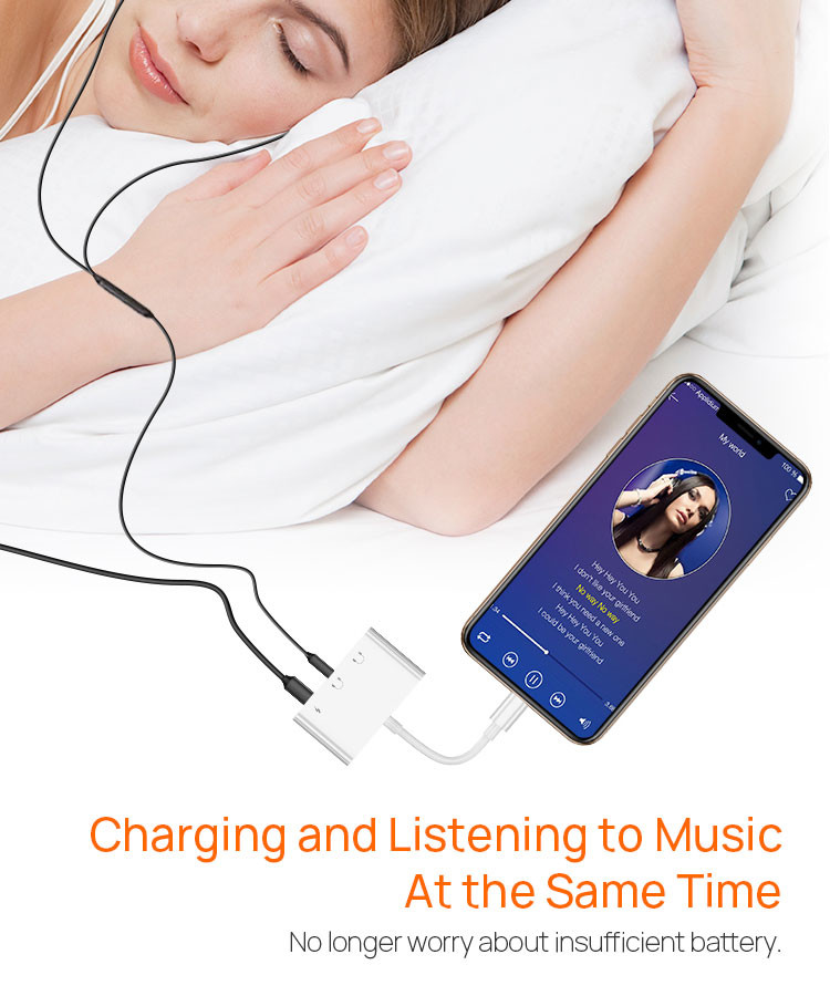 ISO9001 0.5M Lightning 3 In 1 Adapter With 3.5mm Headphone Jack