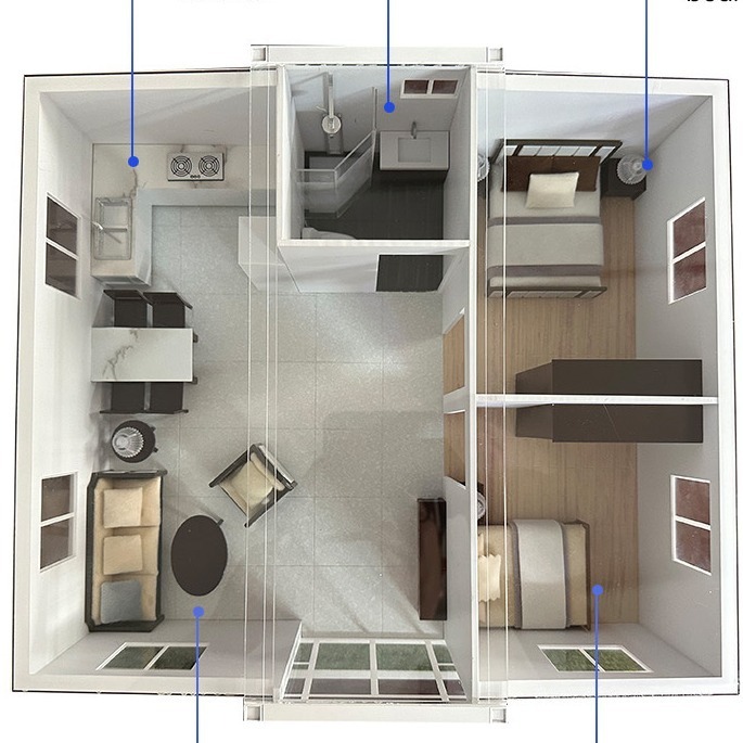 Windproof Steel Frame Prefabricated Module House Direct Supply 40 Foot Expandable Container in Contemporary Design Style