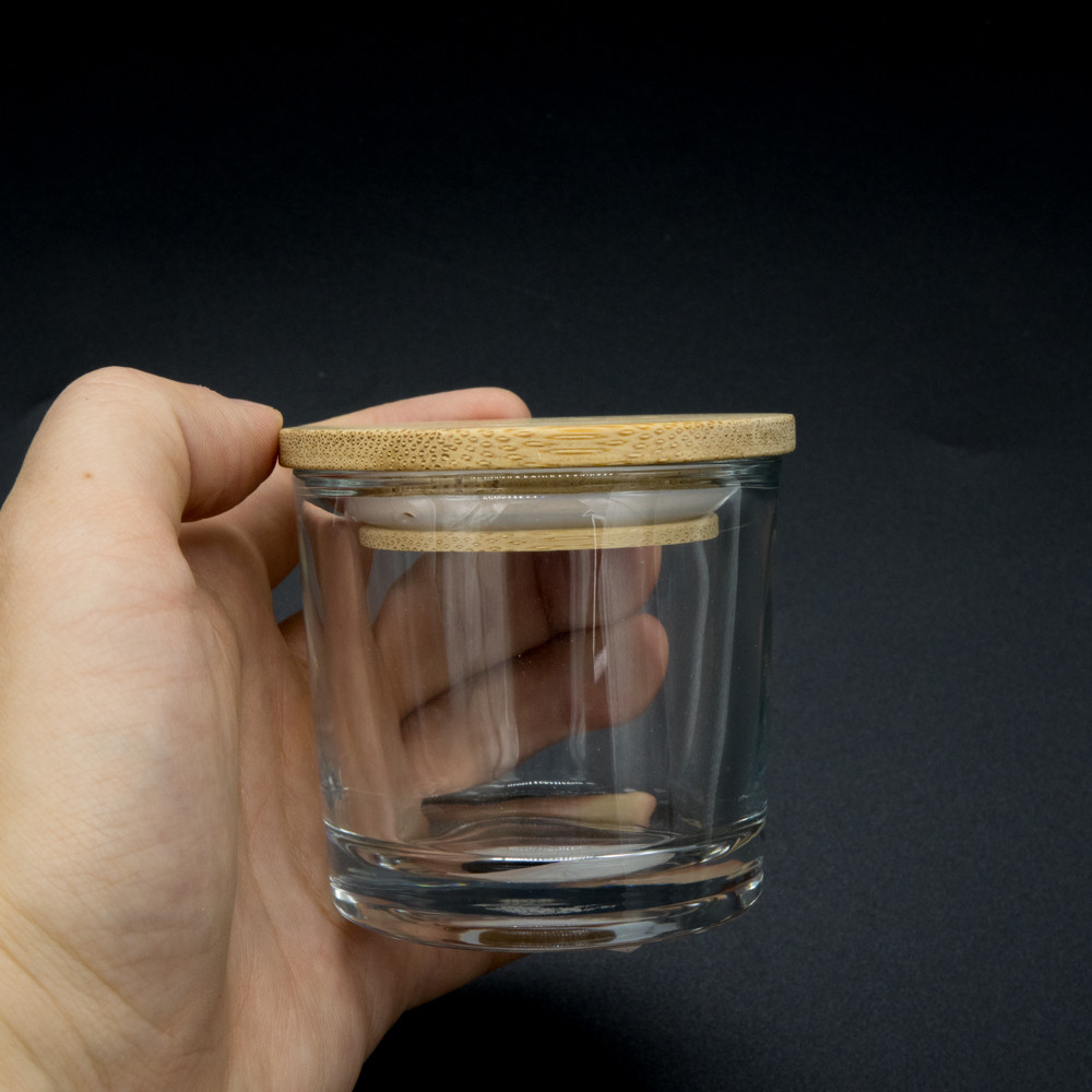 round PS Bamboo Lid Jar Storage Containers 160ml natural color