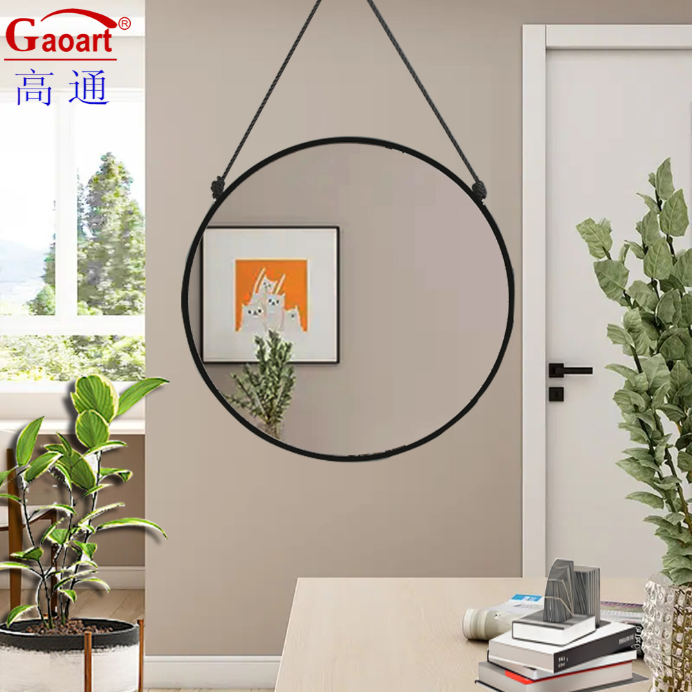 Round House Decor Plastic Frame Mirror for Bathroom Decorative Vintage Antique Style