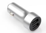 All Metal Aluminum Alloy 3.1A Car Phone Charger , Dual Usb Port Cell Phone Car