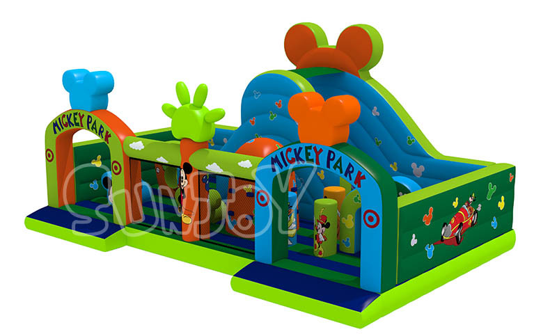 Double Stitched Mickey Park Inflatable Playground Slides