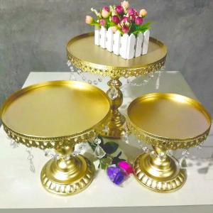 China 8 Inch Diameter Gold Dessert Trays , Rustproof Cupcake Display Tray wholesale