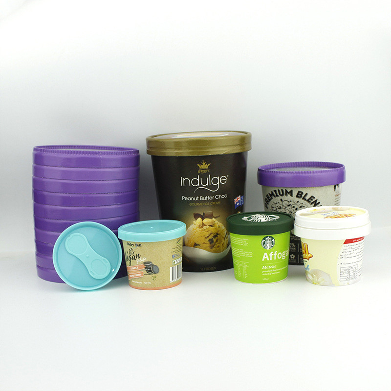 Smoothies Ice Cream Paper Cup 5OZ 12Oz Gelato Cups And Spoons