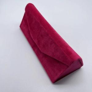 China Velvet Exteriors Pink Eco Sustainable Glasses Case With Magnet Button Flap wholesale