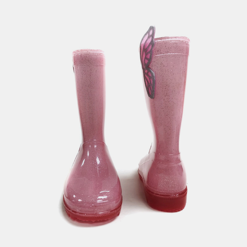 Glitter Transparent 34 EU Kids Light Up Rain Boots With Butterfly